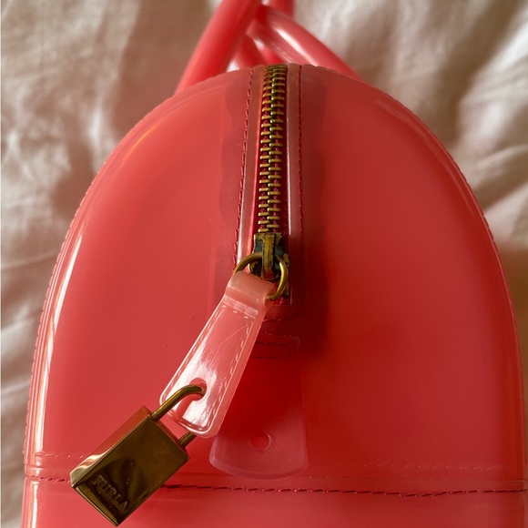 Furla Candy Bag Rubber Pink Top Handle - Picture 7 of 9